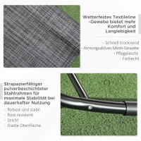 Outsunny Schaukelstuhl Gartenstuhl Liegestuhl, inkl. Kopfstütze, 155 cm x 61cm x 88 cm, Grau(m-6)