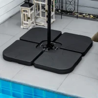 Outsunny Gewichtsplatten für Sonnenschirmständer, befüllbar, wetterbeständig, 104 cm x 104 cm x 7,5H cm, Schwarz(m-2)