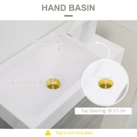 kleankin Bathroom Vanity Unit with Basin, Wall Mounted Bathroom Wash Stand with Sink, Tap Hole and Storage Cabinet, Grey(m-6)