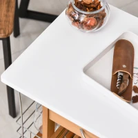 HOMCOM Carrito de Cocina con Ruedas Carro Multiusos con Cajón 4 Cestas Extraíbles de Metal y Bastidores 47x37x83 cm Natural(m-7)