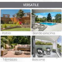 Outsunny Ombrellone Doppio in Acciaio e Poliestere Anti-UV Impermeabile, 445x270x260cm, Beige(m-7)