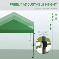 Outsunny 3 x 3m Pop-Up Gazebo, with Accessories - Green(m-5)