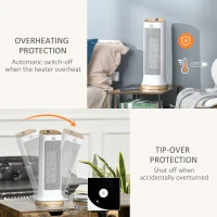 HOMCOM 2000W Electric Heater, PTC Ceramic Portable Fan Heater with Overheating & Tip-Over Protection, 45° Oscillating Energy Efficient Electric Heater for Home, Office, Study, Bedroom(m-5)