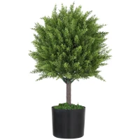 HOMCOM Pianta Finta Albero Cedro con Vaso Incluso per Interno ed Esterno, Altezza 55 cm, Verde(m-1)