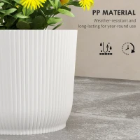 Outsunny Set of Three Ф22cm Planters - White(m-6)