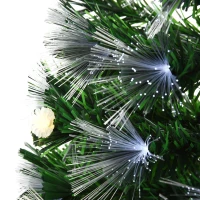HOMCOM künstlicher Weihnachtsbaum mit Fernsteuerung LED-Leuchten Christbaum Tannenbaum PVC Metall Grün+Weiß Ø75 x 150 cm(m-9)