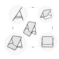 HOMCOM Adjustable Rebounder Net Kickback Target Goal for Teens Adults Training, Black(m-5)