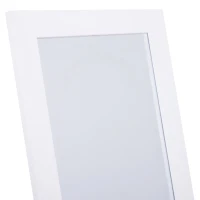 HOMCOM Standspiegel Ganzkörperspiegel Schminkspiegel Erhöhte Füße Pflegeleicht MDF Weiß 47 x 46 x 148 cm(m-5)