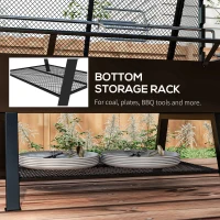 Outsunny 3-in-1 Barbecue Grill, Rotisserie Roaster and Fire Pit, with Cover(m-6)