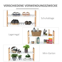 HOMCOM Schuhregal aus Kiefer, Schuhablage mit 4 Ablagen, Regal für Schuhe Stiefel, Schuhständer, Weiß, 68 x 26 x 78 cm(m-7)