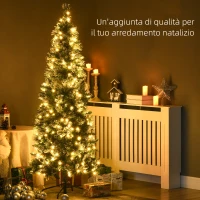 HOMCOM Albero di Natale 180cm Innevato con 240 Luci LED e 618 Rami con Base in Acciaio(m-4)