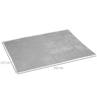 HOMCOM Flannel Fleece Blanket for Sofas, All-Season Fluffy Warm Throw Blanket for Bed, Couch, Chair, Striped Reversible Travel Bedspread, Single Size, 152 x 127cm, Grey(m-3)