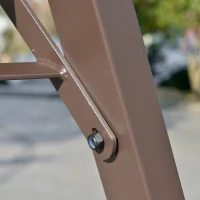 Outsunny 2 Seater Garden Swing Seat Swing Chair, Outdoor Canopy Swing Bench with Adjustable Shade, Metal Frame and Texteline Seat, Brown(m-7)