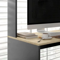 HOMCOM Scrivania Moderna con Ripiani e Supporto per CPU in Legno, 114x45x138cm, Grigio e Legno Naturale(m-8)