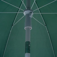 Outsunny 2.2m Beach Umbrella, Portable Parasol with Tilting Function, Outdoor Sunshade Shelter with 8 Ribs, Green(m-8)