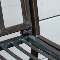 Outsunny Gartenbank 2-Sitzer Parkbank aus Metall Sitzbank bis 200 kg Bank Terrassenbank mit Rücken- & Armlehnen Gartenmöbel Metall antik Silber 110 x 60 x 97 cm(m-9)