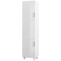 HOMCOM Tall Bathroom Cabinet, Freestanding Bathroom Cabinet with Adjustable Shelves and Double Doors(m-11)