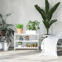 HOMCOM Schuhregal aus Kiefer, Schuhablage, Badregal, Schuhschrank mit 3 Ablagen, Regal für Schuhe, Schuhständer, Weiß, 70 x 26 x 57,5 cm(m-4)