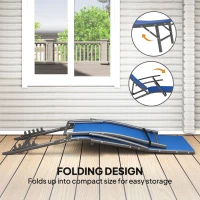 Outsunny Set of Two Adjustable Back Sun Loungers - Blue(m-7)