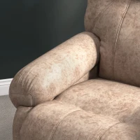 HOMCOM Poltrona Relax Reclinabile Manuale in Tessuto con Poggiapiedi Estraibile e Tasca Laterale, Beige(m-8)