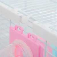 PawHut Jaula para Hámster con Tubos Jaula para Animales Pequeños con Bebedero Casita y Rueda de Ejercicio 47x29,5x53 cm Blanco(m-9)