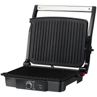 HOMCOM Health Grill & Panini Press, 4 Slice Toastie Machine, 2000W Electric Non-stick Grill with 180° Flat Open, Drip Tray and Adjustable Temperature, Sandwich Toaster Maker(m-1)