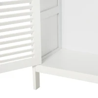 kleankin Mobiletto da Bagno Impermeabile con 2 Ripiani e Armadietto MDF Bianco(m-7)