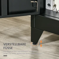 HOMCOM Aktenschrank Metallschrank Mehrzweckschrank mit magnetischer Lamellen-Doppeltür Verstellbarer Einlegeboden Büroschrank Aufbewahrungsschrank für Arbeitszimmer Wohnzimmer 75 x 33 x 110 cm Schwarz(m-7)