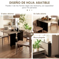 HOMCOM Mesa de Cocina Plegable con Ruedas 2 Estantes de Almacenaje y 2 Alas Abatibles Estilo Moderno 75x140x74 cm Natural(m-4)