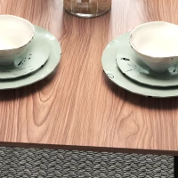 HOMCOM Essgruppe Tisch mit Stühlen Esszimmertisch, Industriedesign, 110 cm x 70 cm x 75 cm, Braun(m-10)