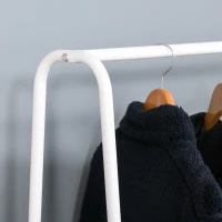 HOMCOM Kleiderständer mit Schuhablage Freistehender Kleiderstange Garderobenständer Stahl Weiß 176 x 47 x 177 cm(m-7)