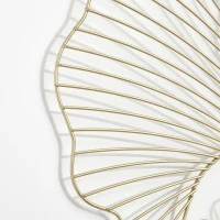 HOMCOM 3D-Wandbild Moderne Wanddekoration Ginkoblätter Metall Gold(m-9)