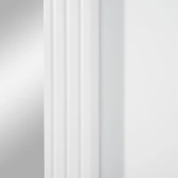 kleankin Wandspiegel mit 1 Regal Modernes Design platzsparend MDF Glas Weiß(m-9)