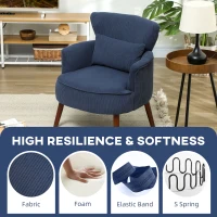 HOMCOM Corduroy Retro Accent Chair - Blue(m-4)