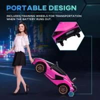 HOMCOM Lamborghini Sian Licensed 12V Electric Car for Kids 2 Motors Toy Car with Remote Control Music Lights MP3 for 3-5 Years Pink(m-8)