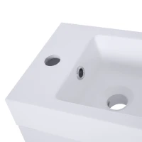 kleankin Mueble de Baño con Lavabo Cerámico con 2 Puertas Estilo Moderno Carga 50 kg 50x86x25 cm Blanco(m-8)
