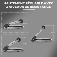 HOMCOM Appareil à abdominaux crunch musculation compact et pliable 3 niveaux de résistance(m-4)
