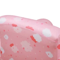 HOMCOM Toddler Chair Children's Armchairs Wood Frame w/ Footrest Anti-Slip Legs High Back Arms for Bedroom Playroom Cute Cloud Star Pink(m-9)