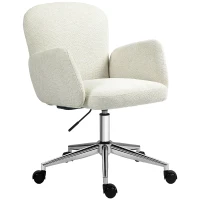 HOMCOM Fauteuil de bureau contemporain dossier accoudoirs grand confort hauteur réglable pivotant 360° piètement chromé(m-1)