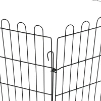 PawHut Parc enclos chiots animaux domestiques pour chiens lapins rongeurs petits animaux intérieur et extérieur diamètre 158 cm 8 panneaux 71 x 91 cm noir(m-8)