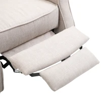 HOMCOM Sillón Relax Reclinable Manual Sillón Relax Tapizado en Lino Sintético con Reposapiés Retráctil Carga 150 kg Sillón Reclinable para Dormitorio Oficina Gris Claro(m-9)