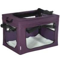 PawHut 60cm Pet Carrier, with Cushion, for Miniature Dogs - Purple(m-1)