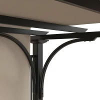 Outsunny 3 x 3(m) Outdoor Pergola, Garden Pergola Gazebo with Adjustable Canopy, Beige(m-7)