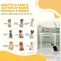 PawHut Cancellino per Cani Regolabile da 76-104 cm, Cancelletto di Sicurezza Alto 77 cm con 2 Estensioni, Bianco(m-9)