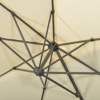 Outsunny 3 x 3(m) Cantilever Parasol with Cross Base, Garden Umbrella with 360° Rotation, Crank Handle and Tilt for Outdoor, Patio, Cream White(m-9)