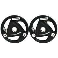 SPORTNOW Set di 2 Dischi Pesi da 20kg in Acciaio con Rivestimento in Gomma per Bilanciere(m-10)