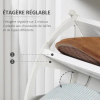 HOMCOM Meuble à chaussures 3 portes abattants avec étagères réglables capacité 12 paires de chaussures 60 x 24 x 120 cm blanc(m-5)