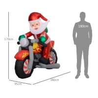 Outsunny 5.6ft Inflatable Santa Claus Motorcycle Decoration(m-3)