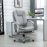 Vinsetto Massage Sessel, Bürostuhl, Gaming Stuhl, Polyester, Schaumstoff, Nylon, Grau, 66 x 63 x 107-115 cm(m-2)