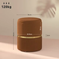 HOMCOM Velvet-Feel Storage Ottoman - Brown(m-3)